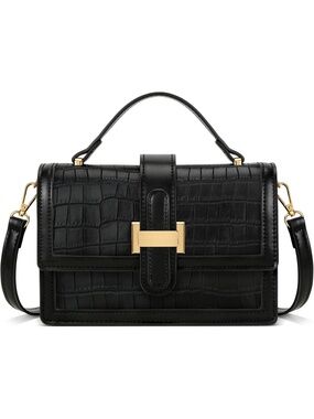 Women's Black 1 Adjustable Shoulder Strap Top Handle Purse Crossbody Bags
